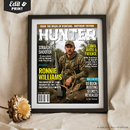 Anpassningsbar HUNTER Magazine Cover, Personlig Hu Poster