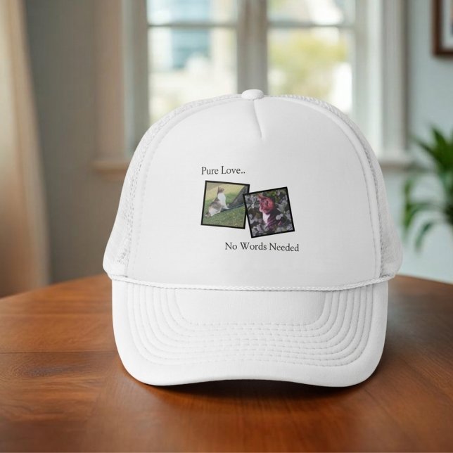 Anpassningsbar husdjursälskare fotohatt keps (Fully customizable hat with photos for pet lovers)