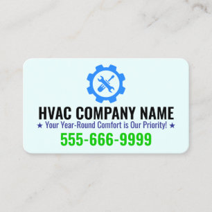 Anpassningsbar HVAC- Logotyp & Slogan för uppvärmn Visitkort