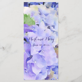 Anpassningsbar Hydrangea Bröllop eller Event Menu Meny