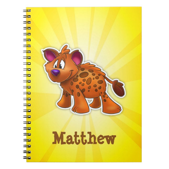Anpassningsbar Hyena Notebook Gult Anteckningsbok (Framsidan)