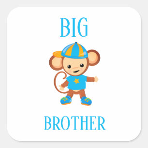 Anpassningsbar i Big Brother Dressed Monkey Fyrkantigt Klistermärke