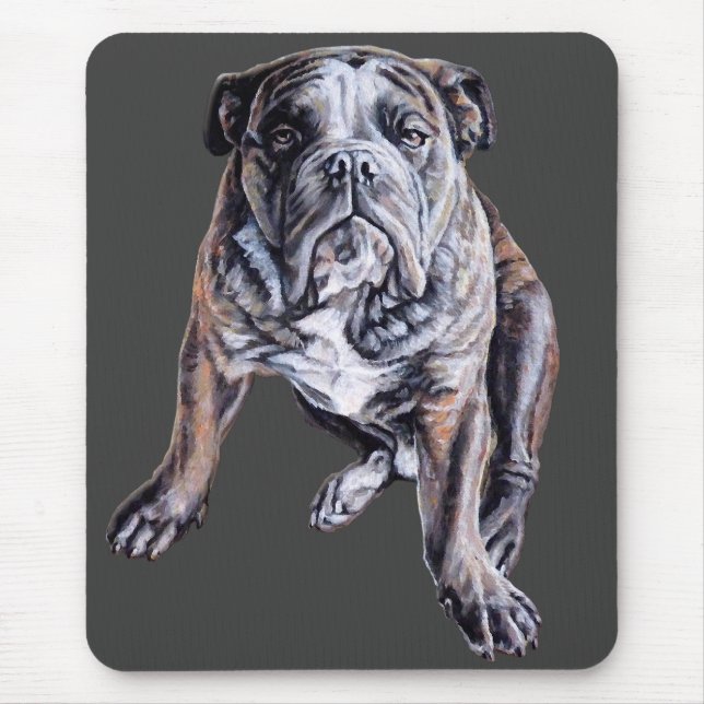 Anpassningsbar i Bulldog Art Mousepad English Bull Musmatta (Framsidan)