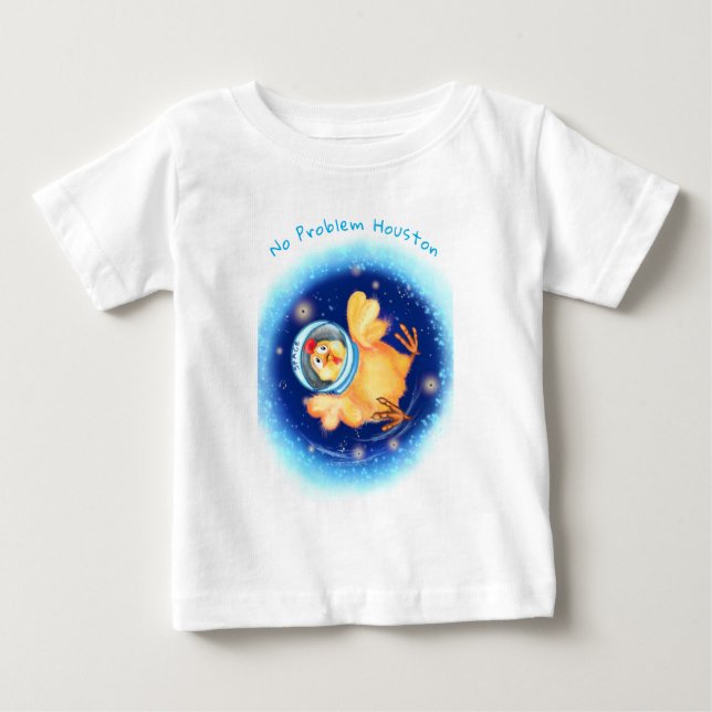 Anpassningsbar i Chicken Astronaut Baby T-Shirt Te (Framsida)