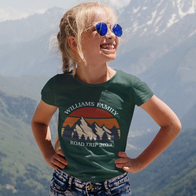 Anpassningsbar i Family Road Resa Vacation Mountai T Shirt (Skapare uppladdad)