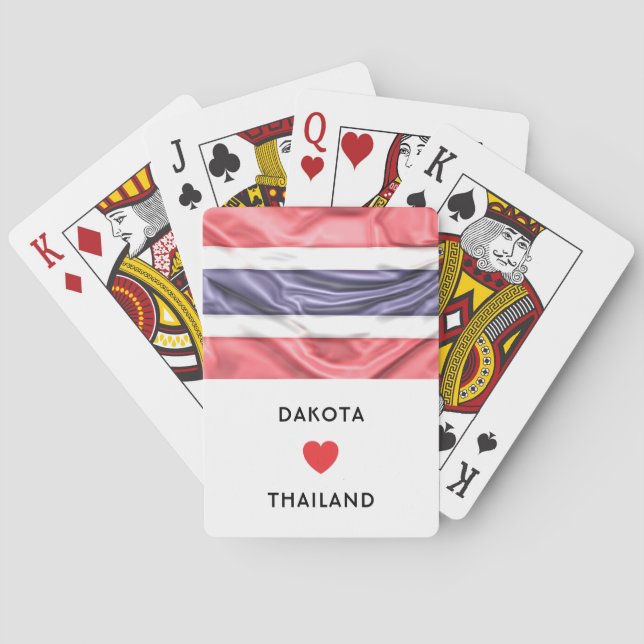 Anpassningsbar I Heart-Flagga i Thailand Casinokort (Baksidan)