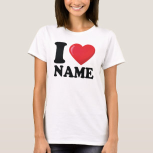 Anpassningsbar I Heart Shirt, I Kärlek T-shirt