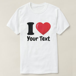 Anpassningsbar I Heart Shirt, I Kärlek T-shirt