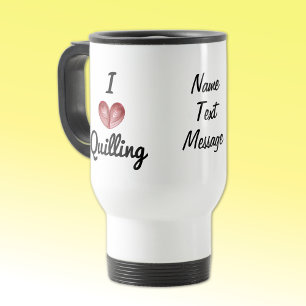 Anpassningsbar I (hjärta) Quilling, 15 oz. Vit Res Resemugg