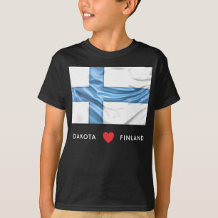Anpassningsbar I Hjärtlig Flagga i Finland Tee Shirt