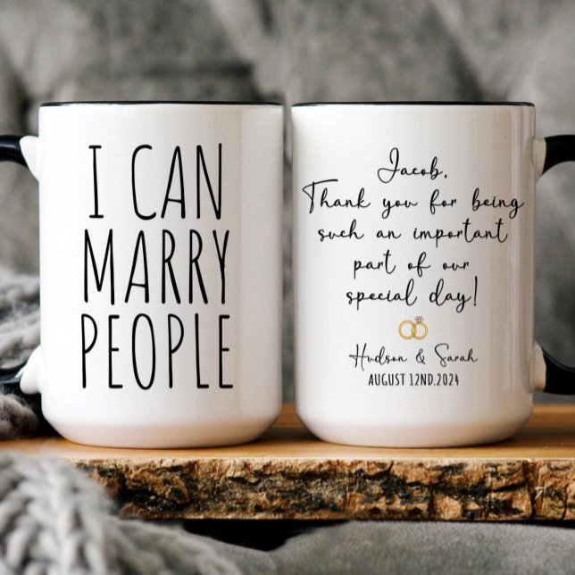 Anpassningsbar I kan Marry People Bröllop-tjänstem Kaffemugg (Custom I can Marry People Wedding Officiant Gift)