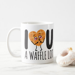ANPASSNINGSBAR I Kärlek, du är en Waffle Lot Kawai Kaffemugg
