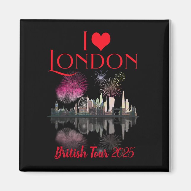 Anpassningsbar I Kärlek London Skyline Coronation  Magnet (Framsidan)