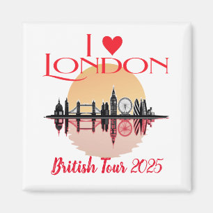 Anpassningsbar I Kärlek London Skyline Coronation Magnet