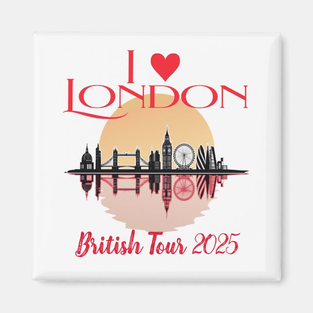 Anpassningsbar I Kärlek London Skyline Coronation  Magnet (Framsidan)