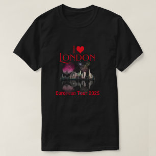 Anpassningsbar I Kärlek London UK Skyline Firework T Shirt