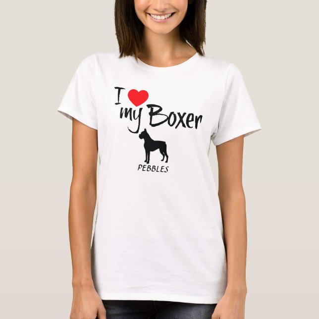 Anpassningsbar I Kärlek Min Boxer T-shirt (Framsida)