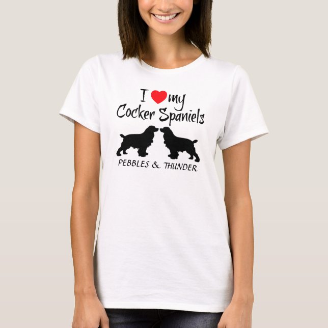 Anpassningsbar I Kärlek Min Cocker-spanjor T-shirt (Framsida)