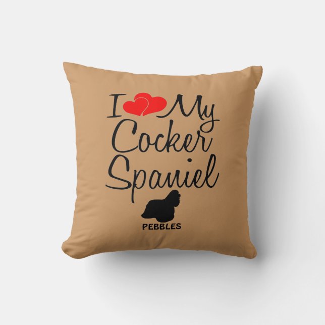 Anpassningsbar I Kärlek Min Cocker Spanska Kudde (Framsida)