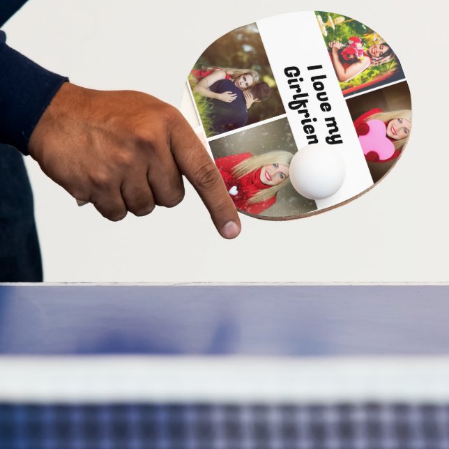 Anpassningsbar I kärlek min flickvän 4-foto Pingisracket (Insitu)