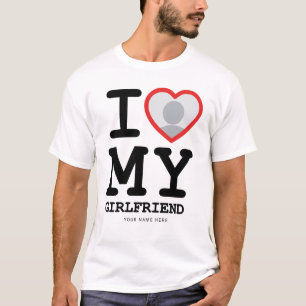 Anpassningsbar I Kärlek Min flickväns fotopatext T Shirt