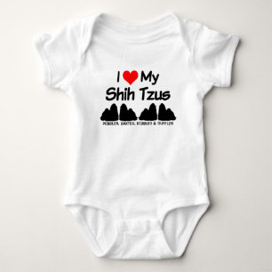 Anpassningsbar I Kärlek Min fyra Shih Tzu Hundar S T Shirt