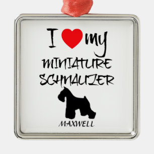 Anpassningsbar I Kärlek Min minister Schnauzer Julgransprydnad Metall