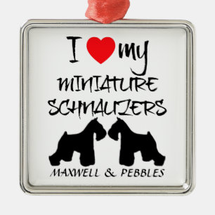 Anpassningsbar I Kärlek Min minister Schnauzers Julgransprydnad Metall