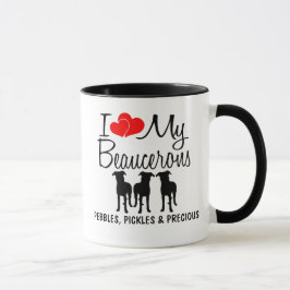 Anpassningsbar I Kärlek Mina tre beaucerons Mugg