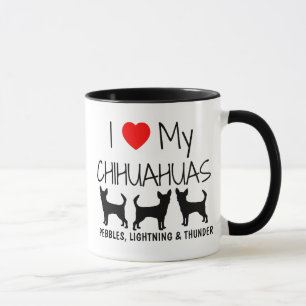 Anpassningsbar I Kärlek Mina tre Chihuahuas Mugg