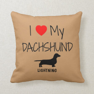 Anpassningsbar I Kärlek Mina tre Dachshund Kudde