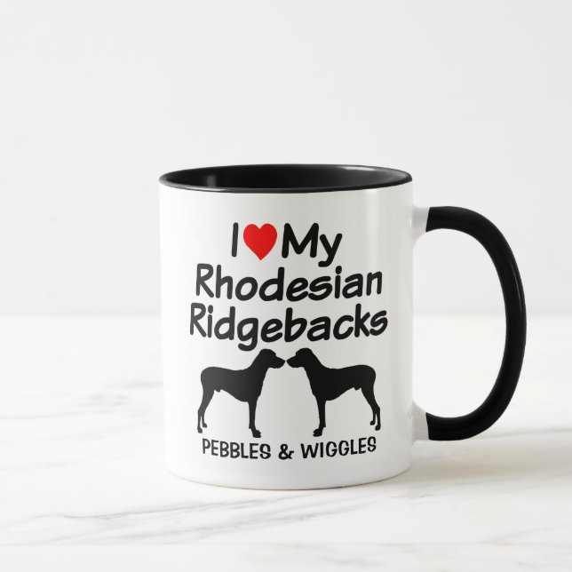 Anpassningsbar I Kärlek Mina två Rhodesian Ridgeba Mugg (Höger)