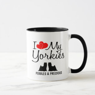 Anpassningsbar I Kärlek Mina två Yorkies Mugg