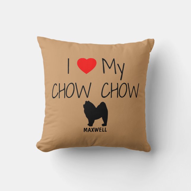 Anpassningsbar I Kärlek Mitt Chow Chow Chow Kudde (Framsida)
