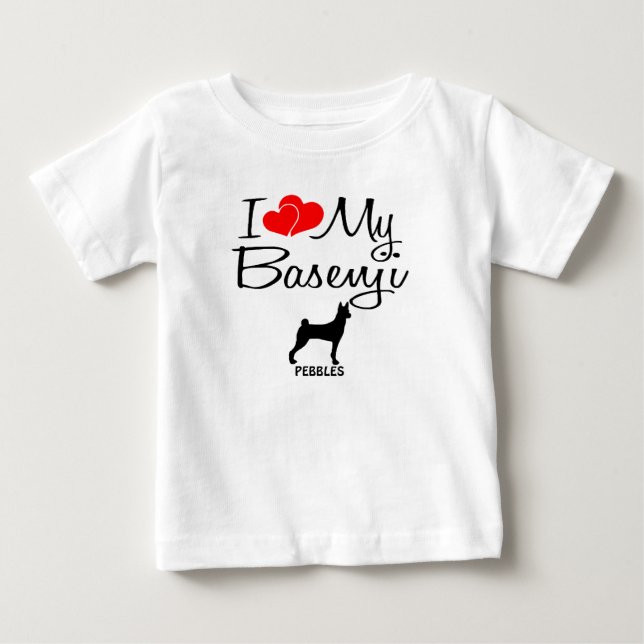Anpassningsbar I Kärlek My Basenji T-shirt (Framsida)