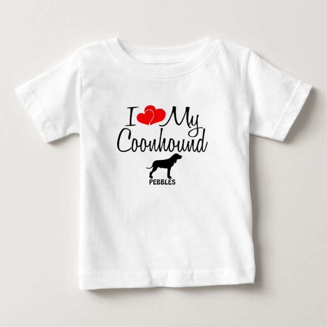 Anpassningsbar I Kärlek My Coonhound Hund T Shirt (Framsida)