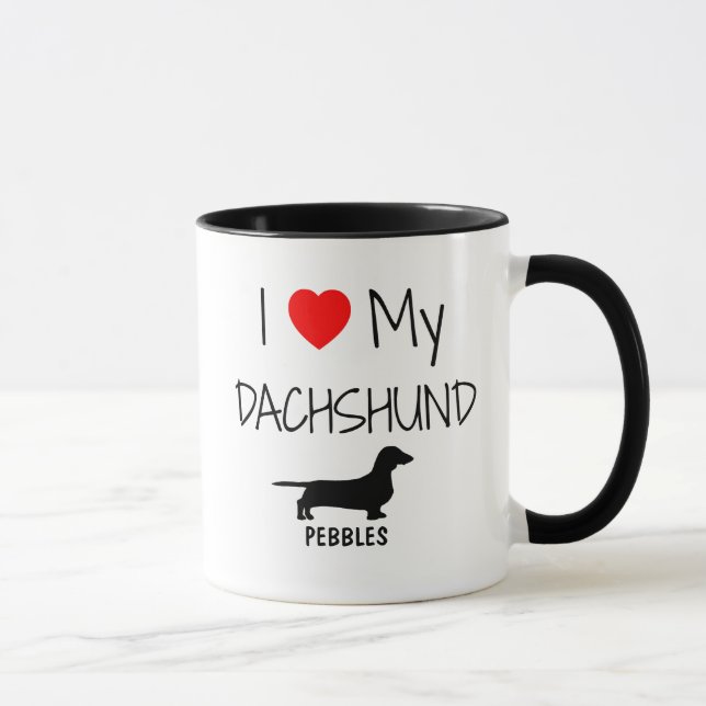 Anpassningsbar I Kärlek My Dachshund Mugg (Höger)