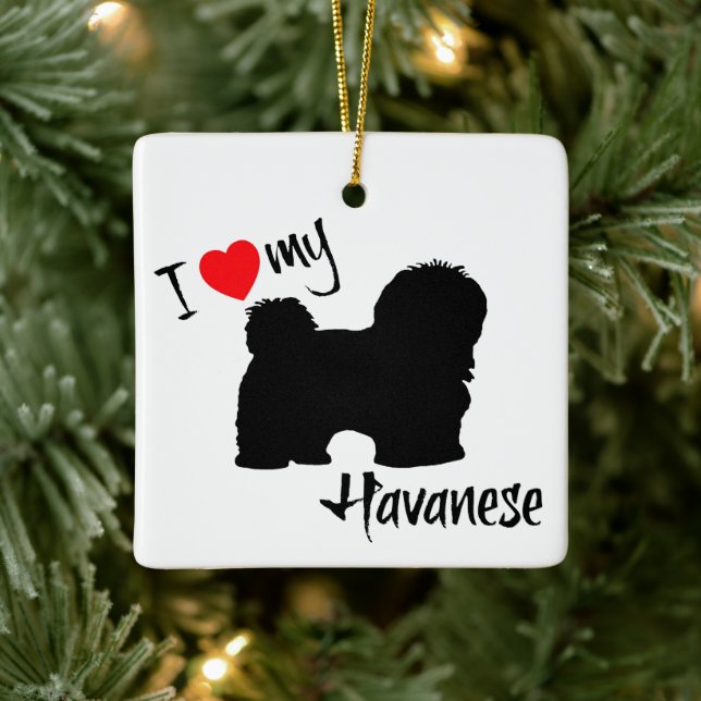 ANPASSNINGSBAR I Kärlek My Havanese Hund Julgransprydnad Keramik (Träd)