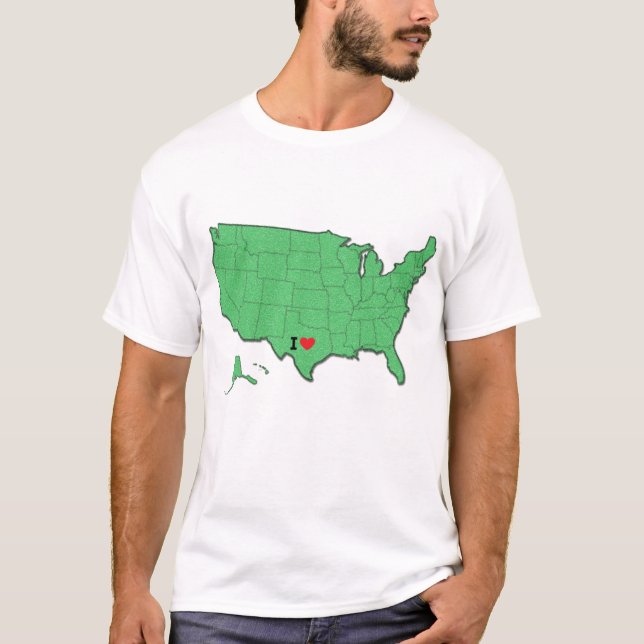 Anpassningsbar "I Kärlek My Home State" Shirt, USA T Shirt (Framsida)