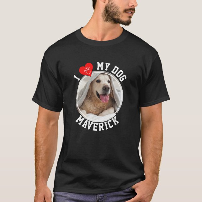 Anpassningsbar I KÄRLEK MY HUND T Shirt (Framsida)