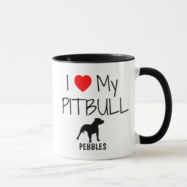 Anpassningsbar I Kärlek My Pitbull Mugg (Höger)