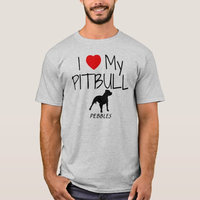 Anpassningsbar I Kärlek My Pitbull T-shirt (Framsida)
