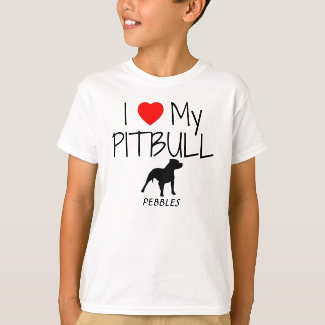 Anpassningsbar I Kärlek My Pitbull T-shirt (Framsida)