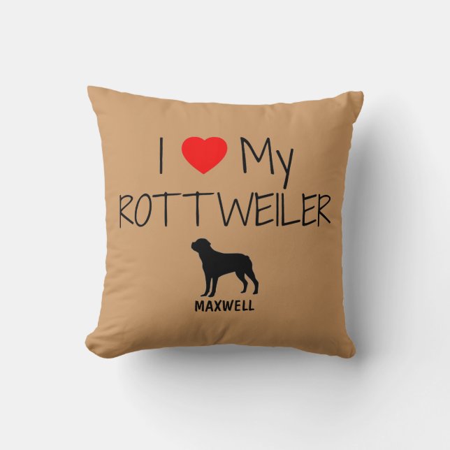 Anpassningsbar I Kärlek My Rottweiler Kudde (Framsida)