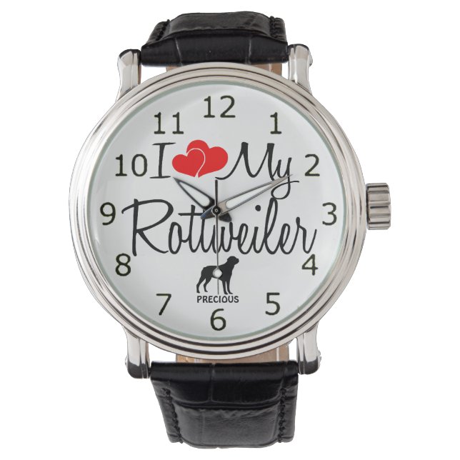 Anpassningsbar I Kärlek My Rottweiler Watch Armbandsur (Framsida)