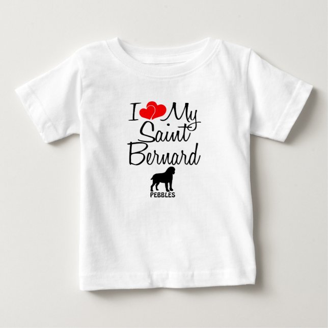 Anpassningsbar I Kärlek My Saint Bernard T Shirt (Framsida)
