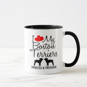 Anpassningsbar I Kärlek My Two Boston Terriers Mug Mugg