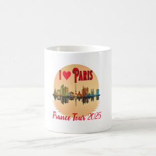 Anpassningsbar I Kärlek Paris Skyline Sunset Souve Kaffemugg