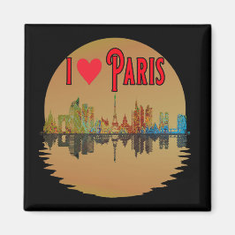 Anpassningsbar I Kärlek Paris Skyline Sunset Souve Magnet