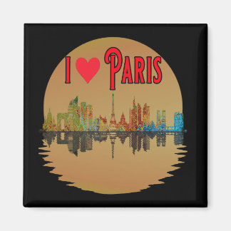 Anpassningsbar I Kärlek Paris Skyline Sunset Souve Magnet